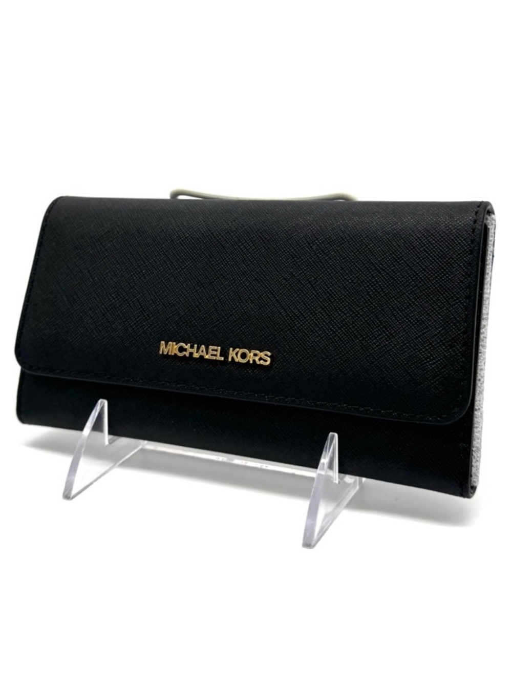 Michael Kors Large Trifold Wallet Black/Gold